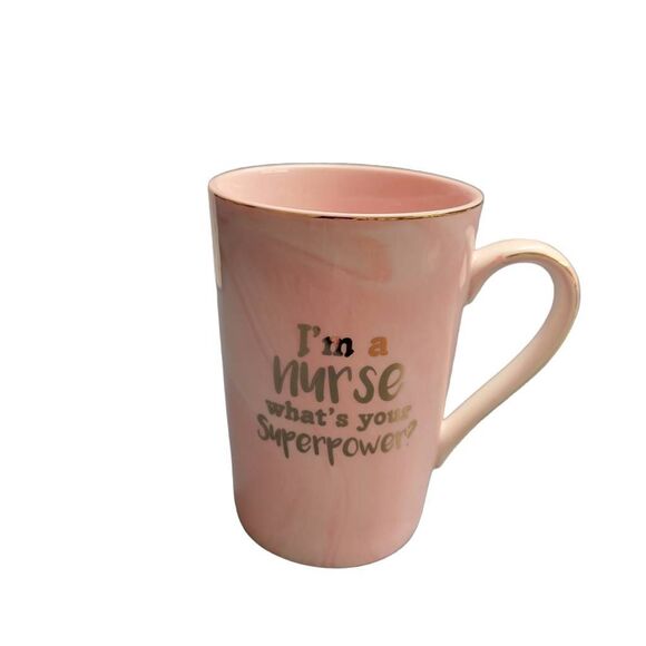 Nurse Gift Set Brand New in Satin Lined Box Pink Porcelain Cup Coaster Spoon - Picture 2 of 11